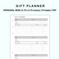 Personal Wide Inserts - Gift Planner