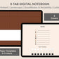 Digital Notebook 8 Tab - Landscape - Brown Coffee