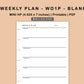 Mini Happy Planner Inserts - Weekly Plan - WO1P - Blank