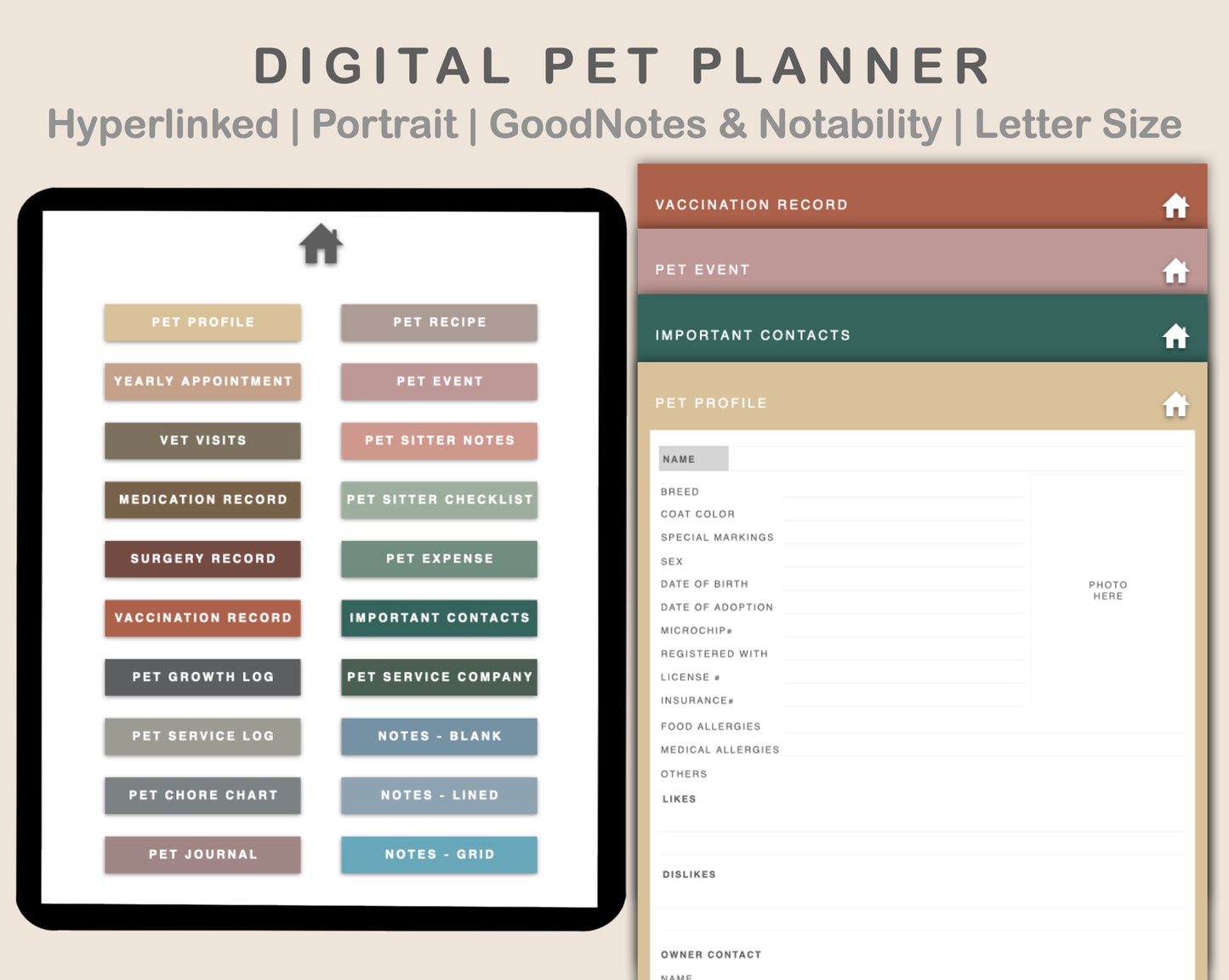 Digital Pet Planner - Muted