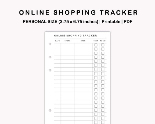 Personal Inserts - Online Shopping Tracker