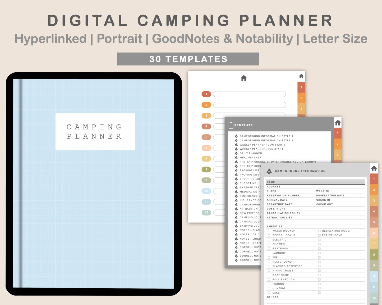 Digital Camping Planner - Autumn