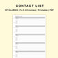 Classic HP Inserts - Contact List