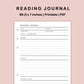 B6 Inserts - Reading Journal