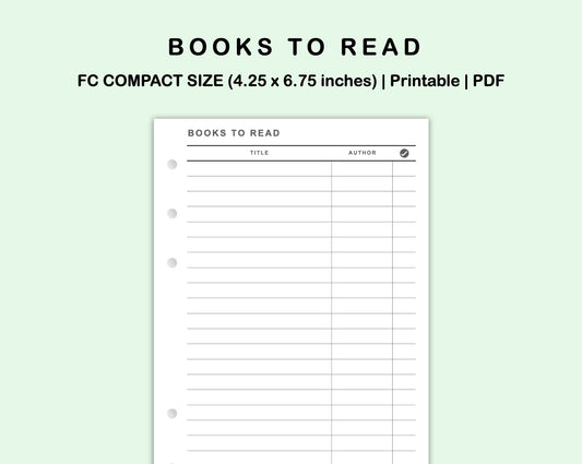 FC Compact Inserts - Books to read