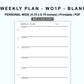 Personal Wide Inserts - Weekly Plan - WO1P - Blank