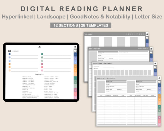 Digital Reading Planner - Landscape - Spring