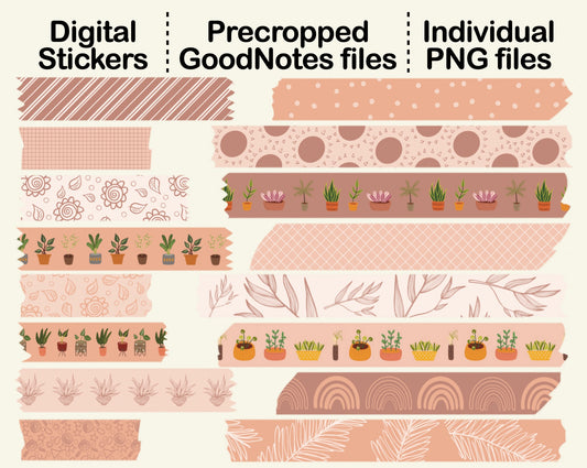 Digital Washi Tape - Neutral Plant