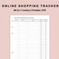 B6 Inserts - Online Shopping Tracker