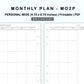 Personal Wide Inserts - Monthly Plan - MO2P