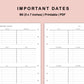 B6 Inserts - Importanat Dates