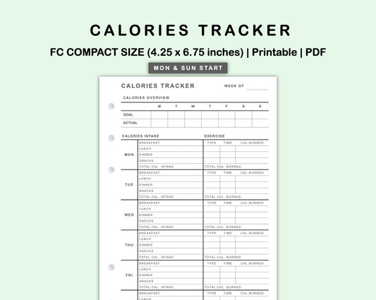 FC Compact Inserts - Calories Tracker