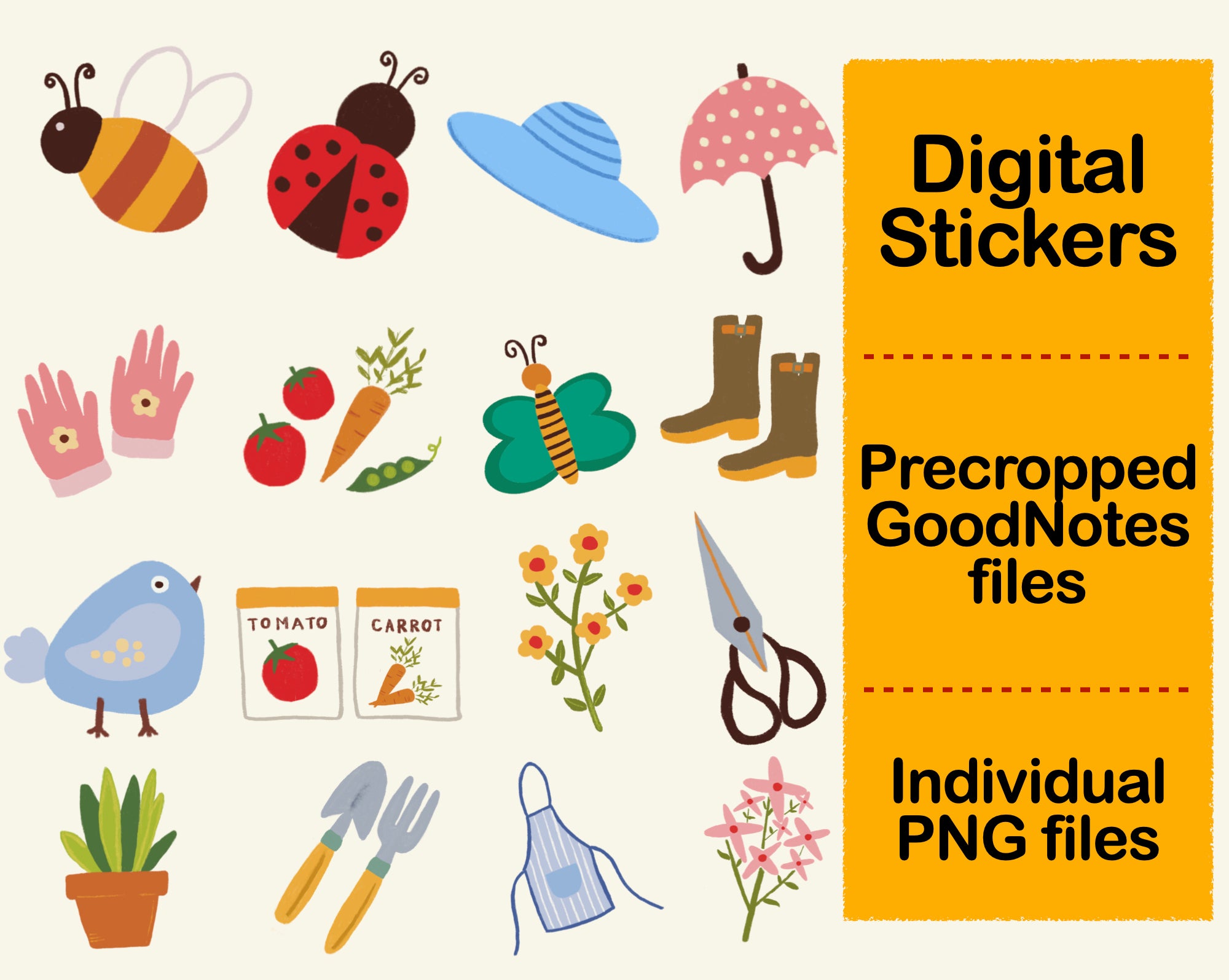 Digital Spring Sticker Sheets Digital Sticker - Spring – kjunstudio