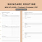 Mini Happy Planner Inserts - Skincare Routine