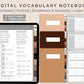 Digital Vocabulary Notebook - Brown Coffee