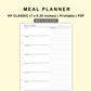 Classic HP Inserts - Meal Planner with Grocery List