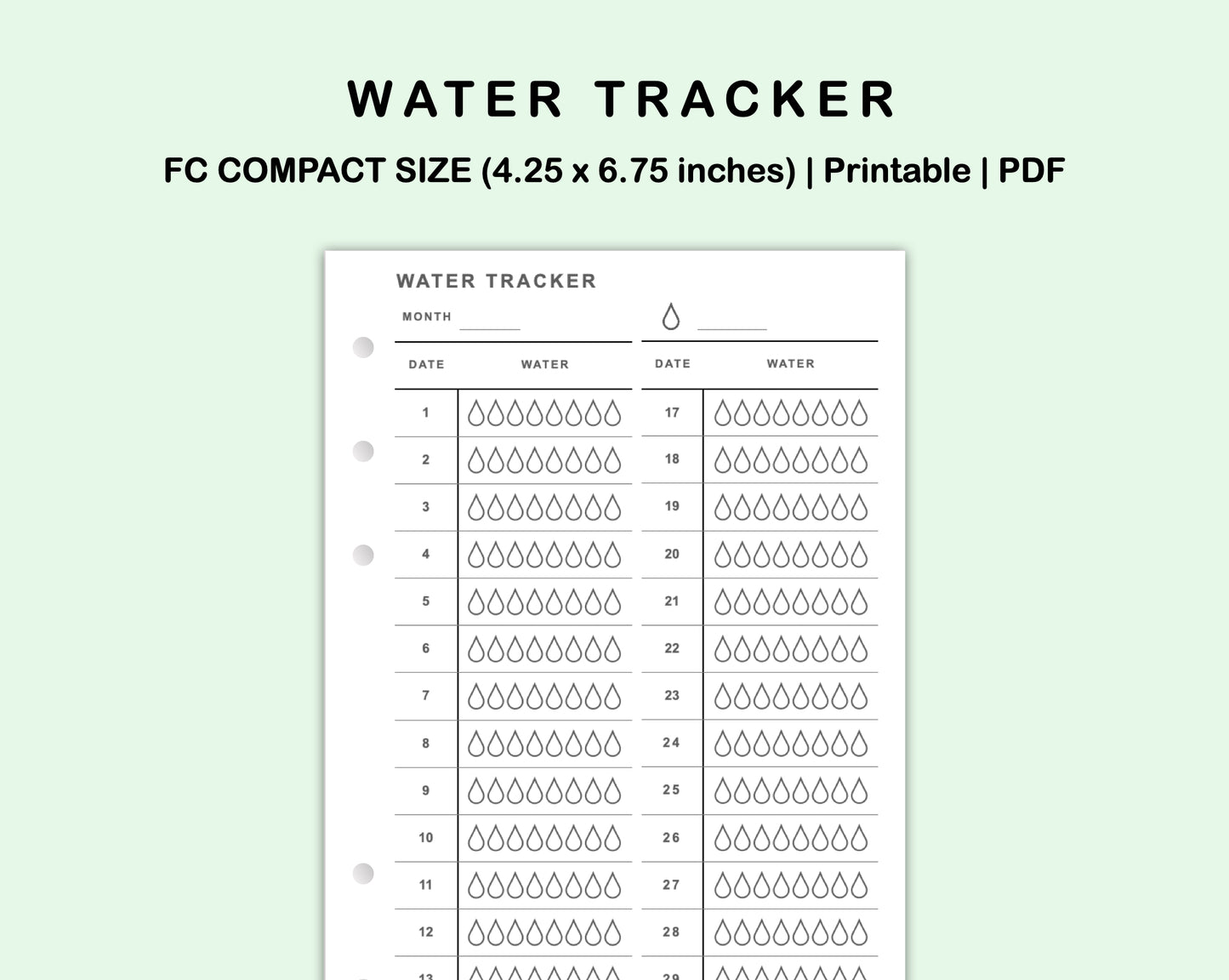 FC Compact Inserts - Water Tracker