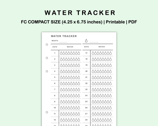 FC Compact Inserts - Water Tracker