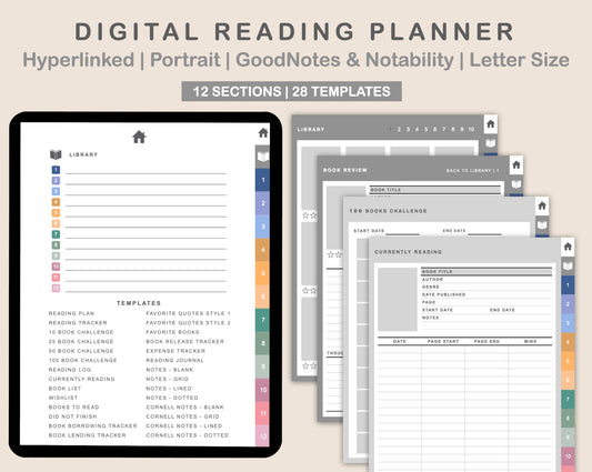 Digital Reading Planner - Portrait - Spring
