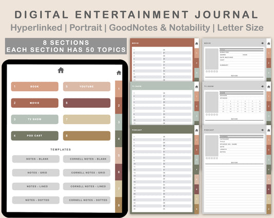 Digital Entertainment Planner - Earthy