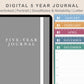 Digital 5 Year Journal - Spring