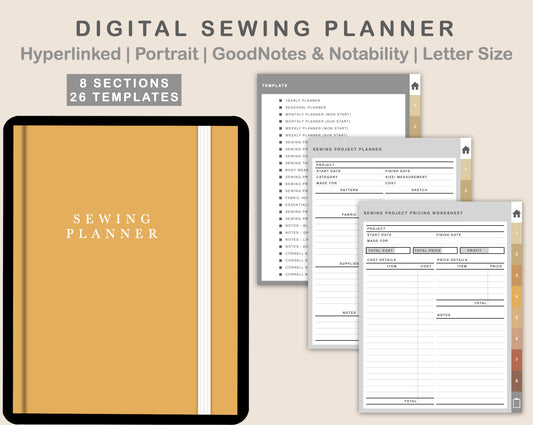 Digital Sewing Planner - Warm