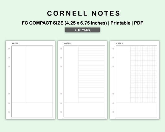 FC Compact Inserts - Cornell Notes