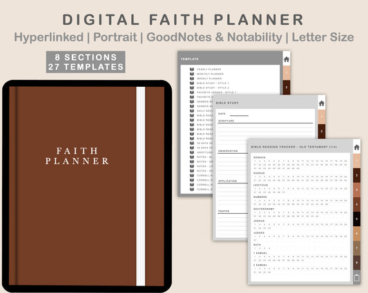 Digital Faith Planner - Coffee Brown