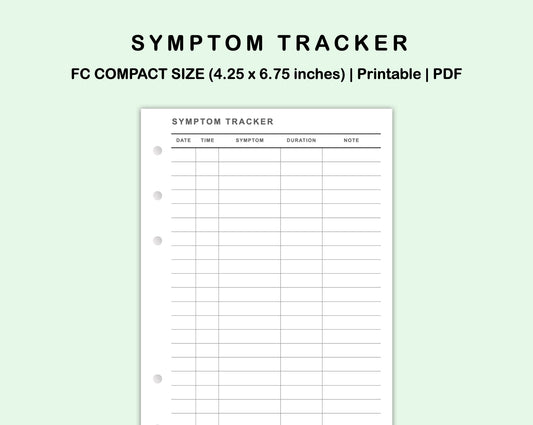 FC Compact Inserts - Symptom Tracker