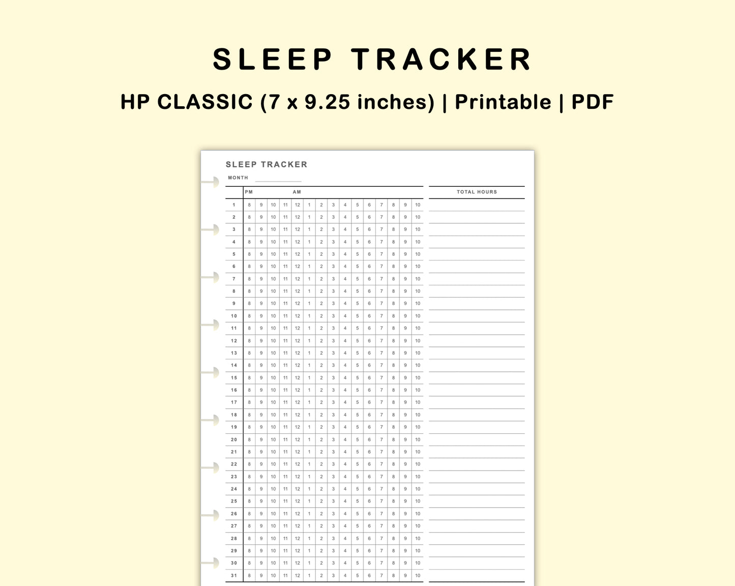 Classic HP Inserts - Sleep Tracker