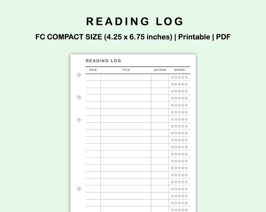 FC Compact Inserts - Reading Log