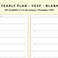 Classic HP Inserts - Yearly Plan - YO2P - Blank
