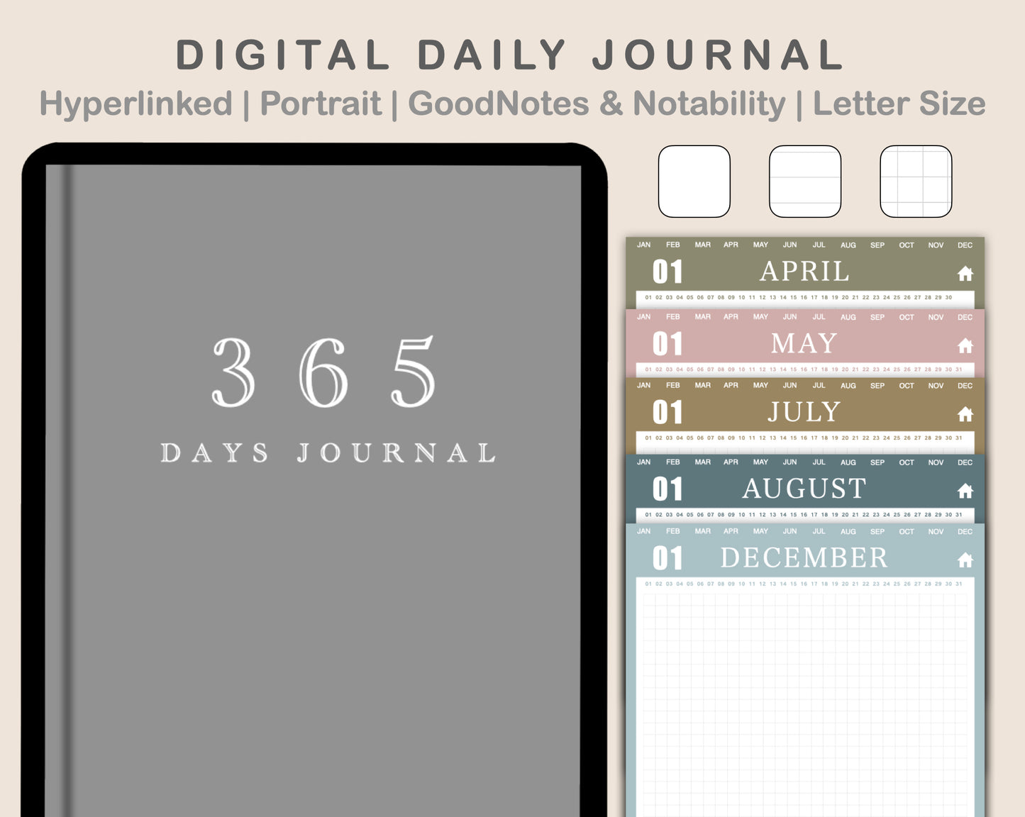 365 Day Journal - Neutral