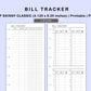 Skinny Classic HP Inserts - Bill Tracker