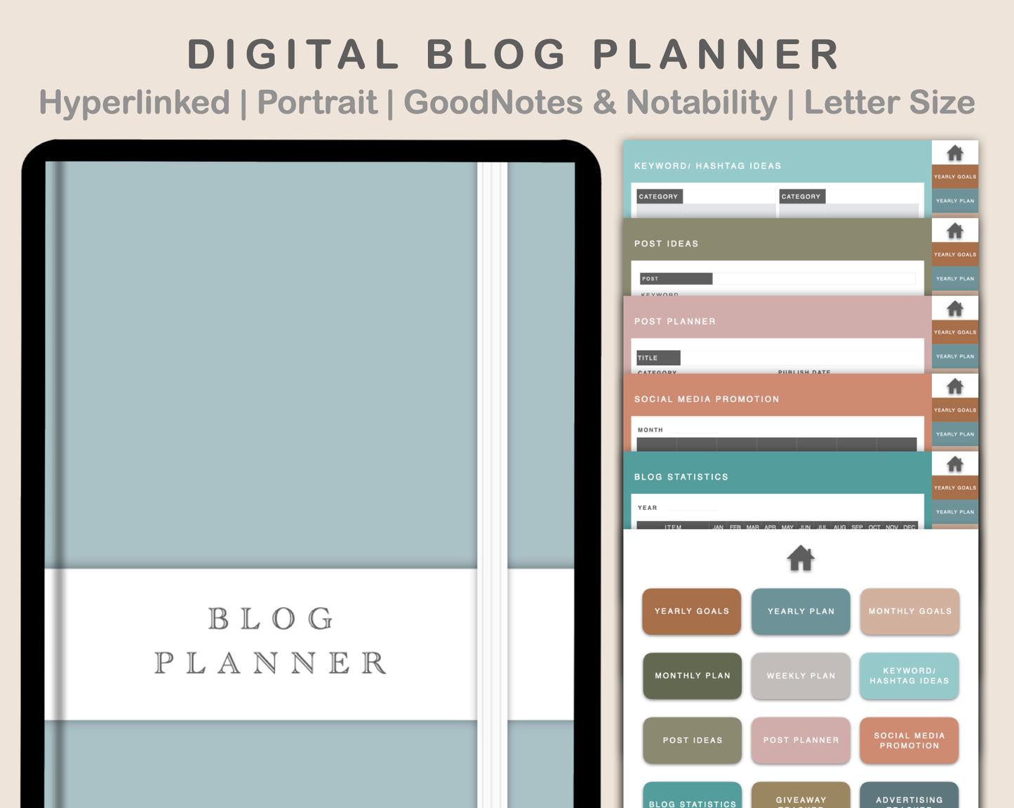 Digital Blog Planner - Neutral