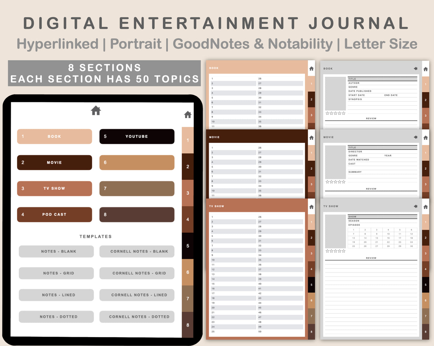 Digital Entertainment Planner - Brown