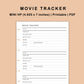 Mini Happy Planner Inserts - Movie Tracker