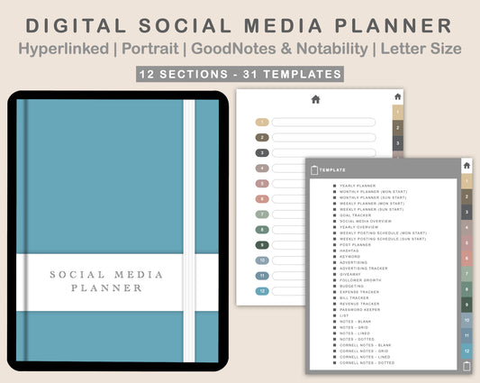 Digital Social Media Planner - Muted