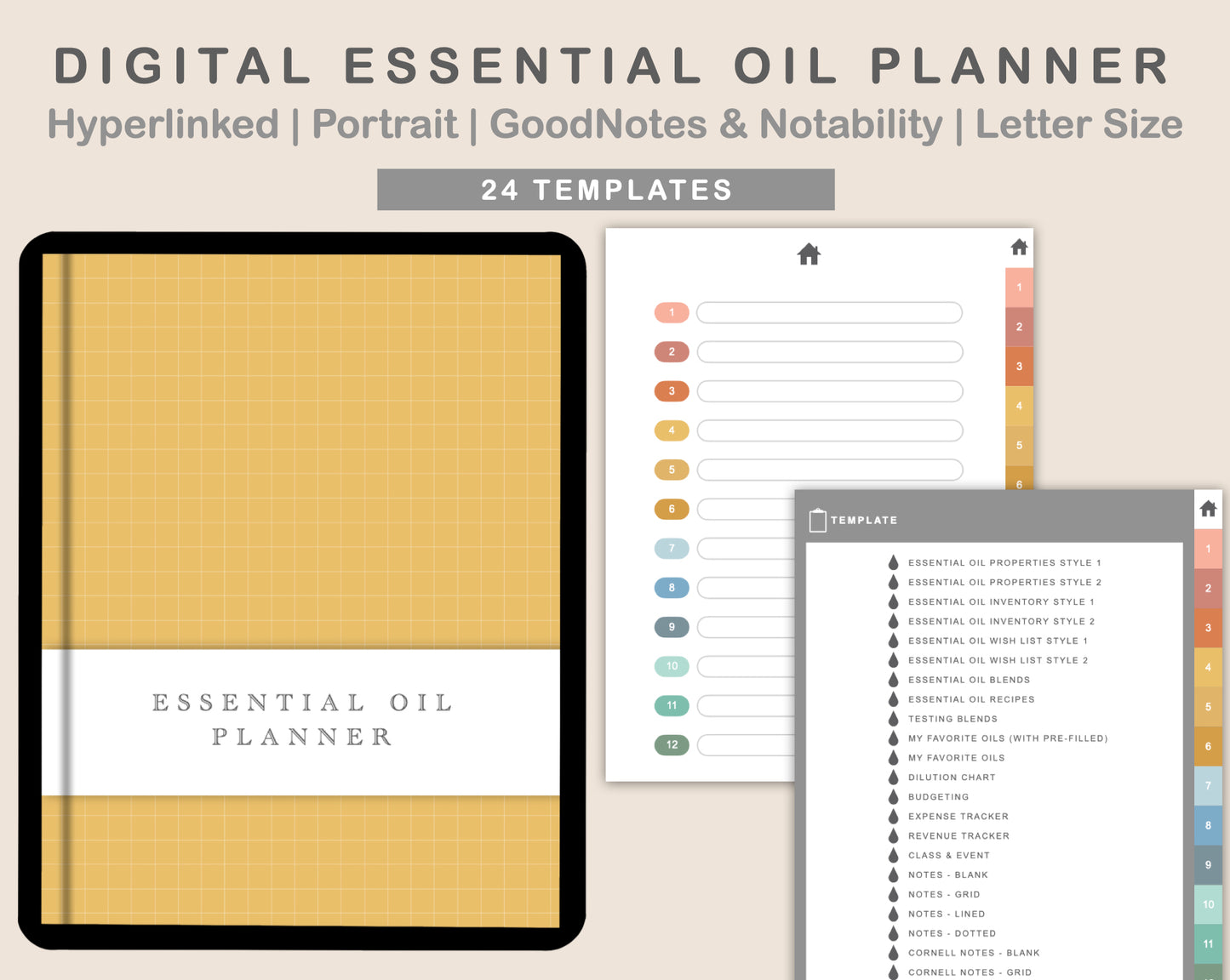 Digital Essential Oil Planner - Boho