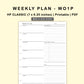 Classic HP Inserts - Weekly Plan - WO1P - with Top Priority