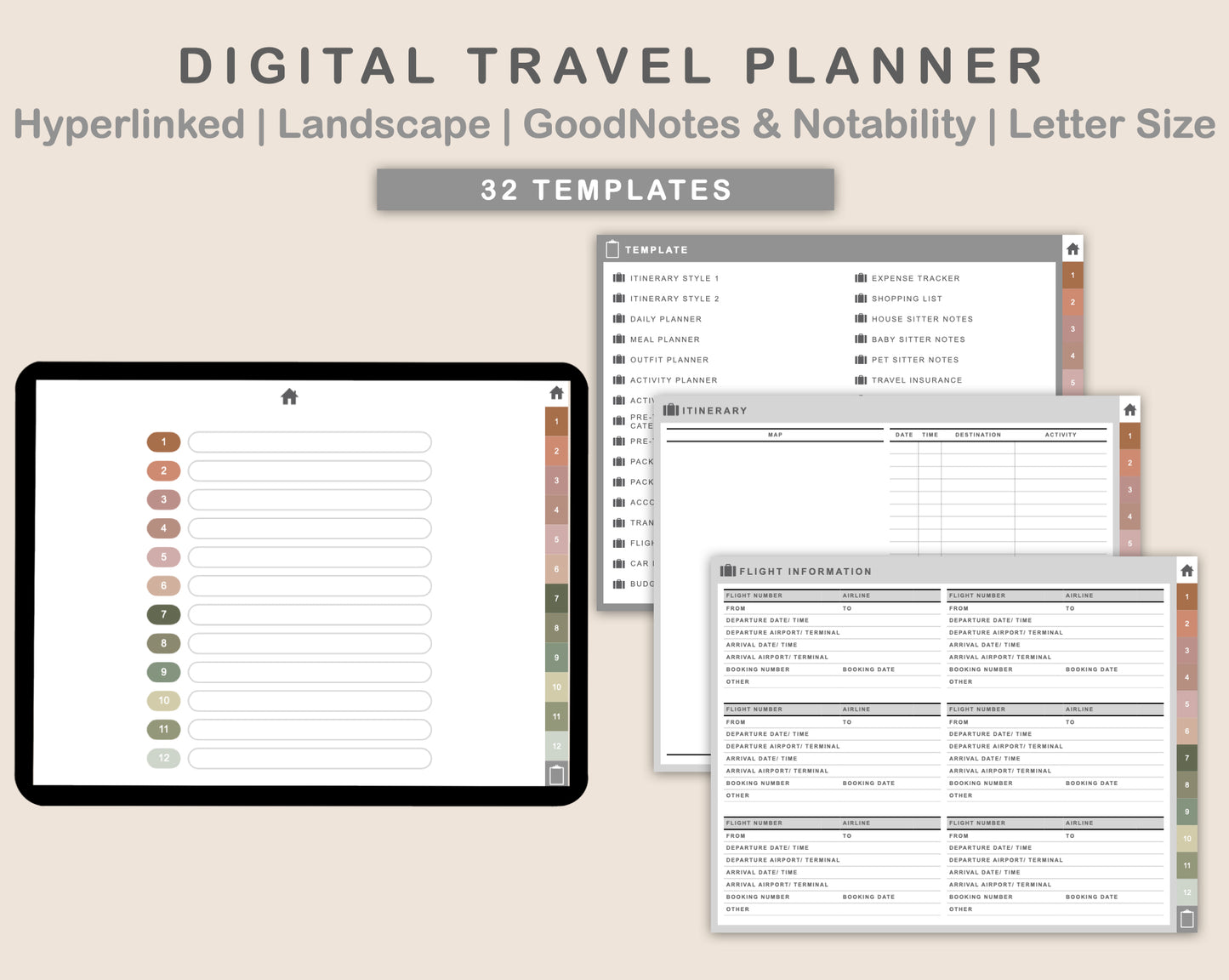 Digital Travel Planner - Landscape - Neutral