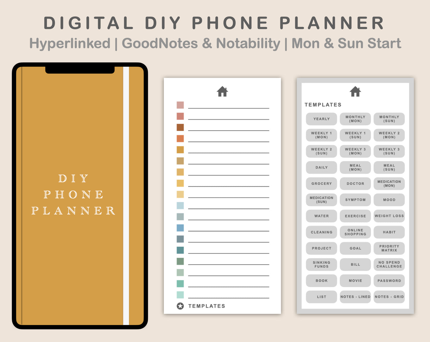 Digital Phone Planner DIY - Boho