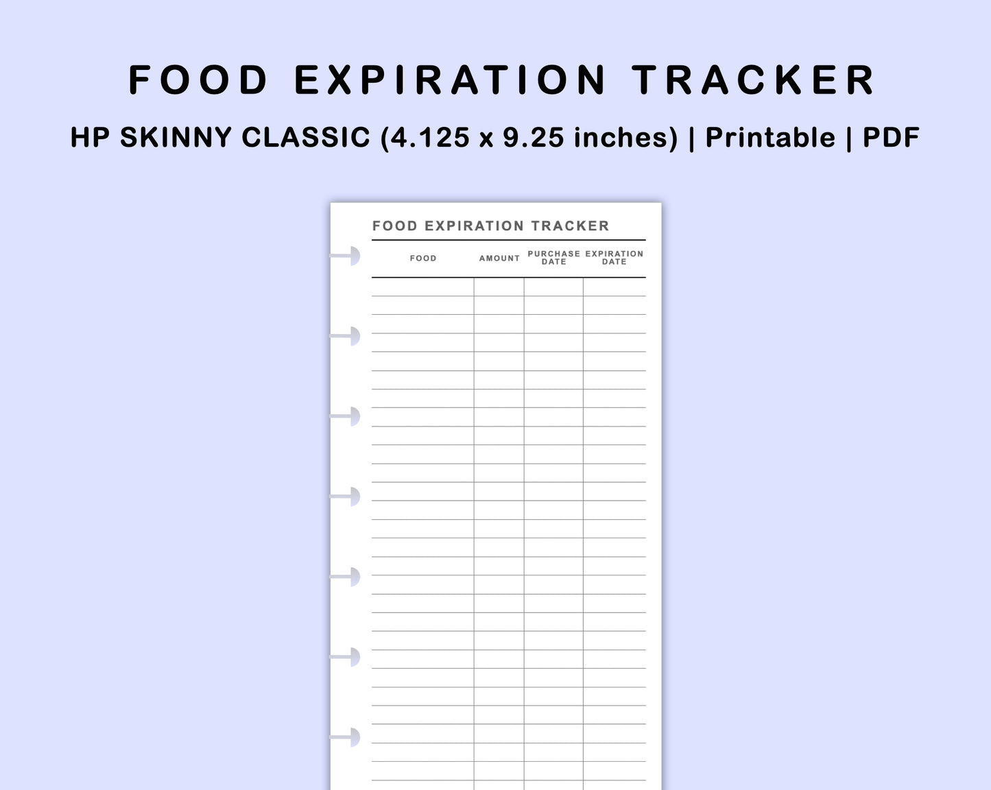 Skinny Classic HP Inserts - Food Expiration Tracker