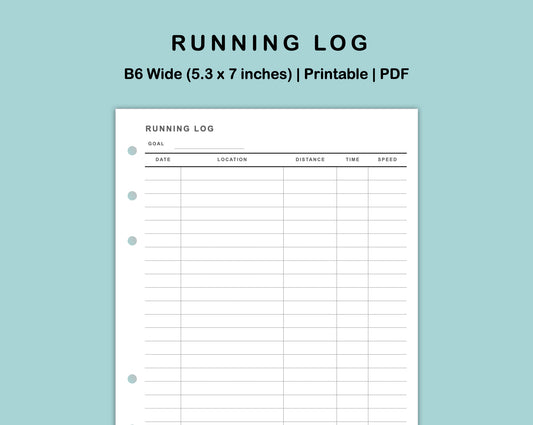 B6 Wide Inserts - Running Log