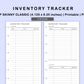 Skinny Classic HP Inserts - Inventory Tracker