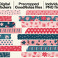 Digital Washi Tape - Blue Pink Floral