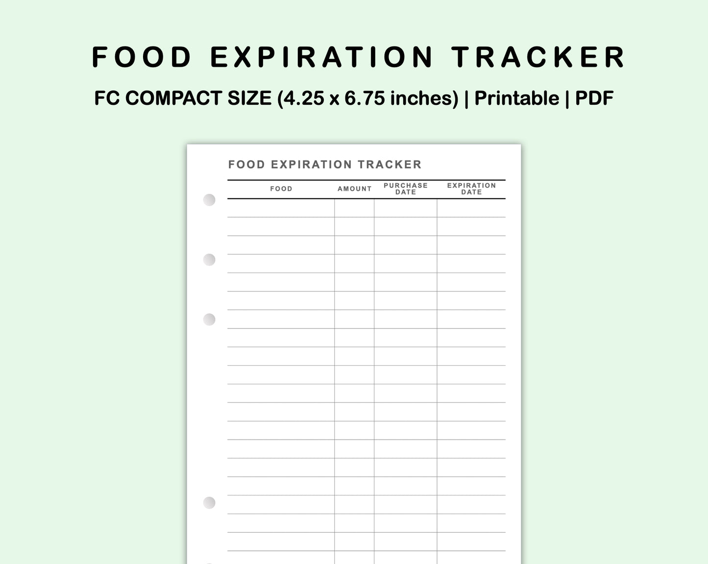 FC Compact Inserts - Food Expiration Tracker