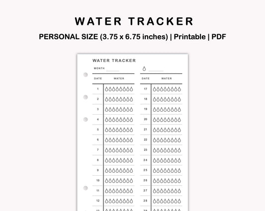 Personal Inserts - Water Tracker
