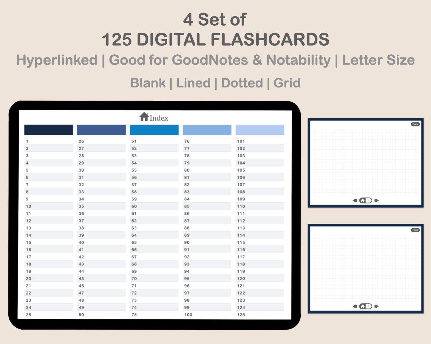 Digital Flashcards - Classic Blue