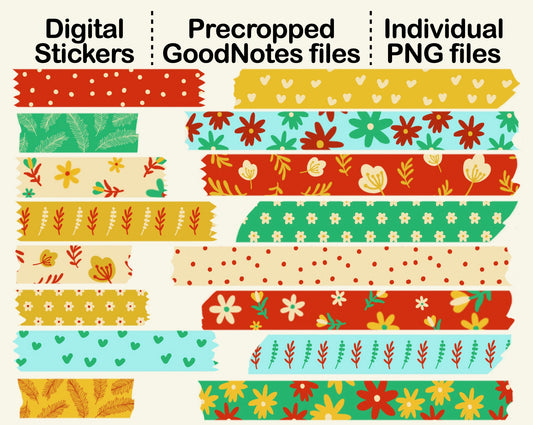 Digital Washi Tape - Fruity Floral